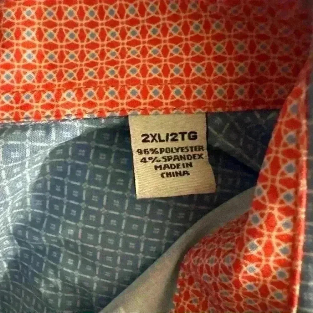 Nick Graham - 2XL Print Shirt Men’s - Short Sleeve Button Down BLUE mt19 - Picture 5 of 5